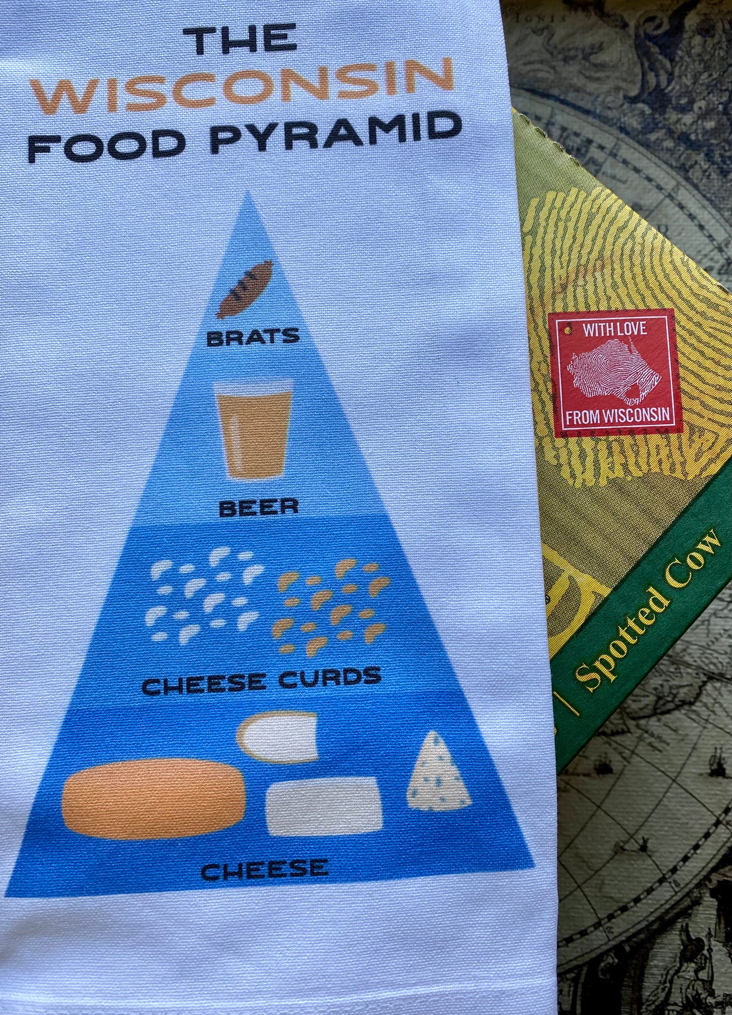 Wisconsin Food Pyramid Tea Towel