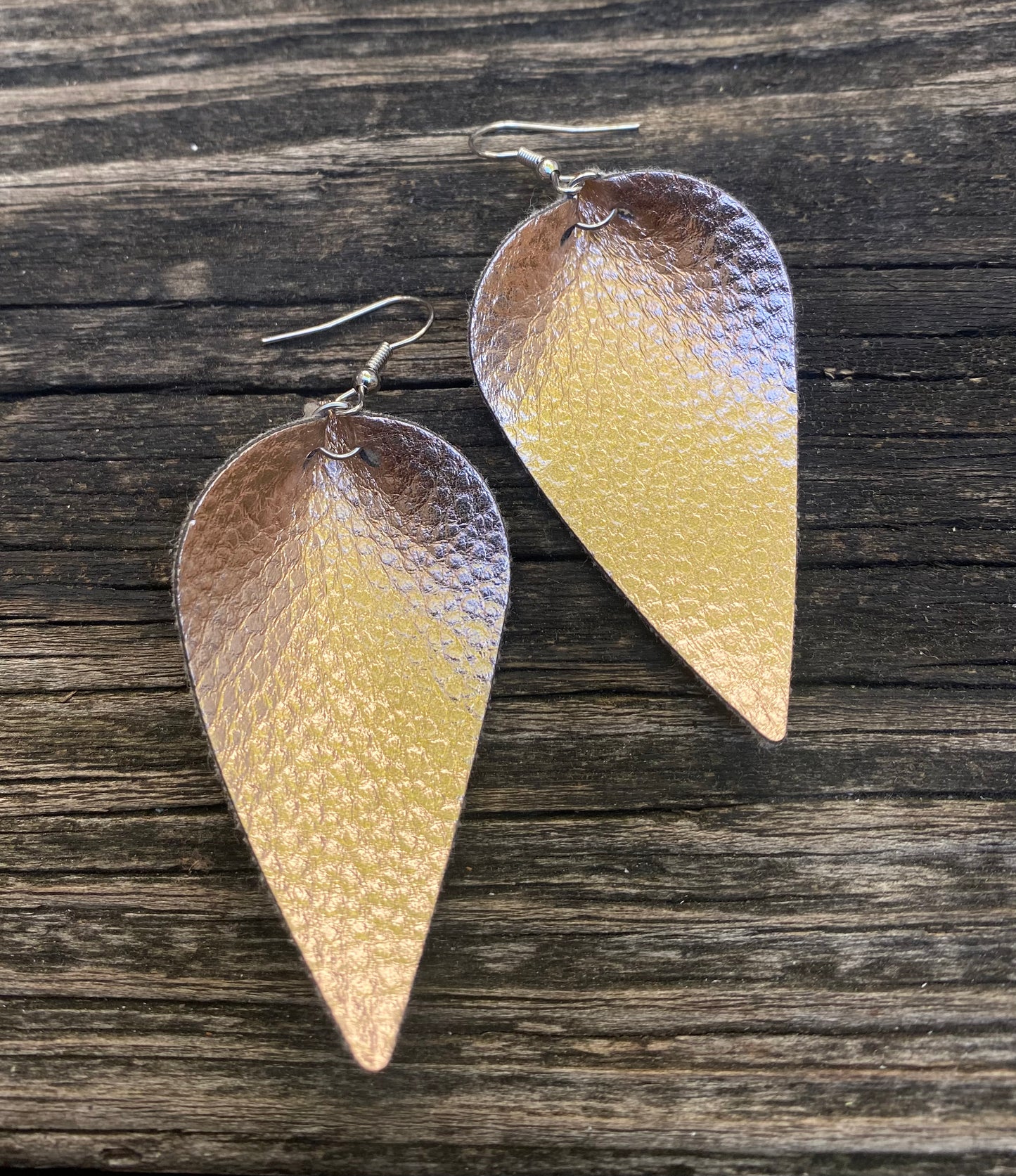 Rose Gold Faux Leather Earrings